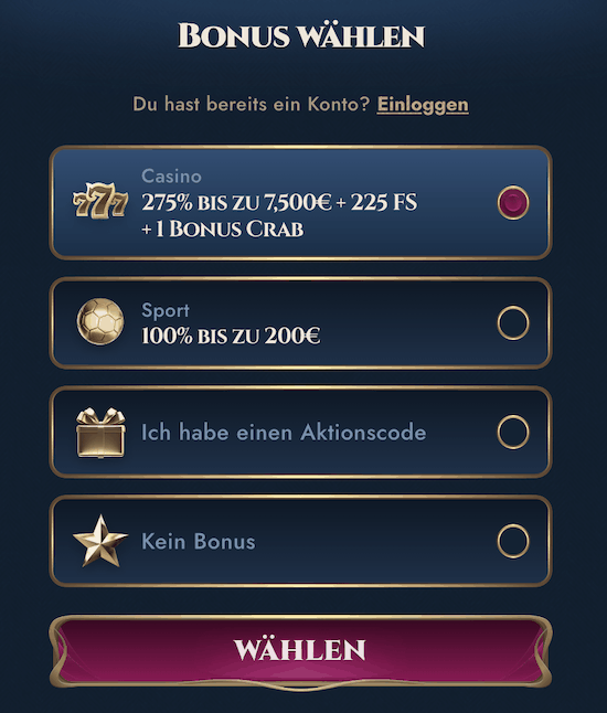 rich royal casino login